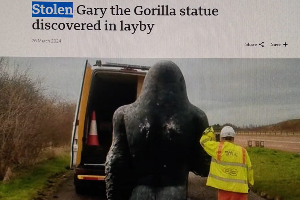 “Gary” The Missing Gorilla Statue