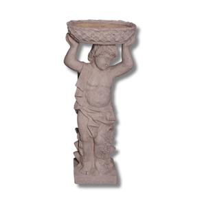 Boy with Basket Left Garden Statue