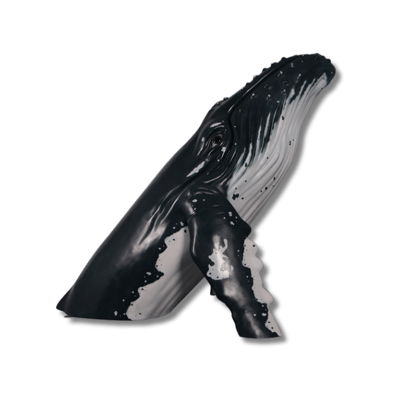 Breaching Humpback Whale Animal Sculpture