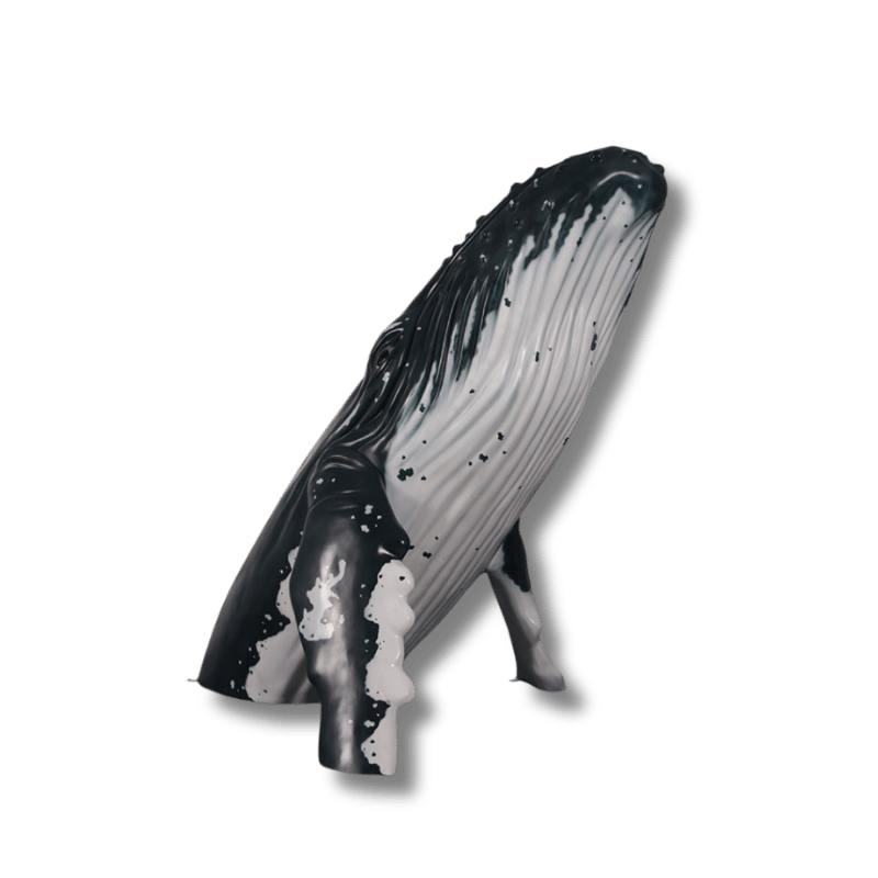 Breaching Humpback Whale Animal Sculpture