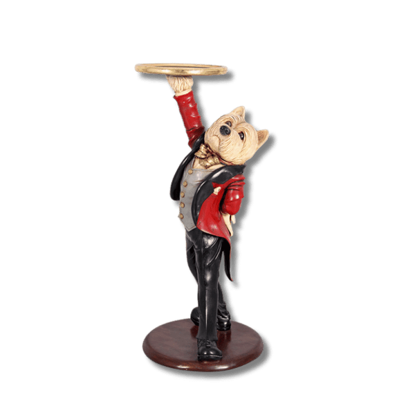 Dancing Dog Butler Animal Sculpture