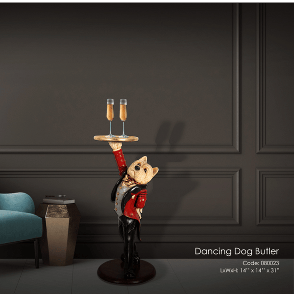 Dancing Dog Butler Animal Sculpture
