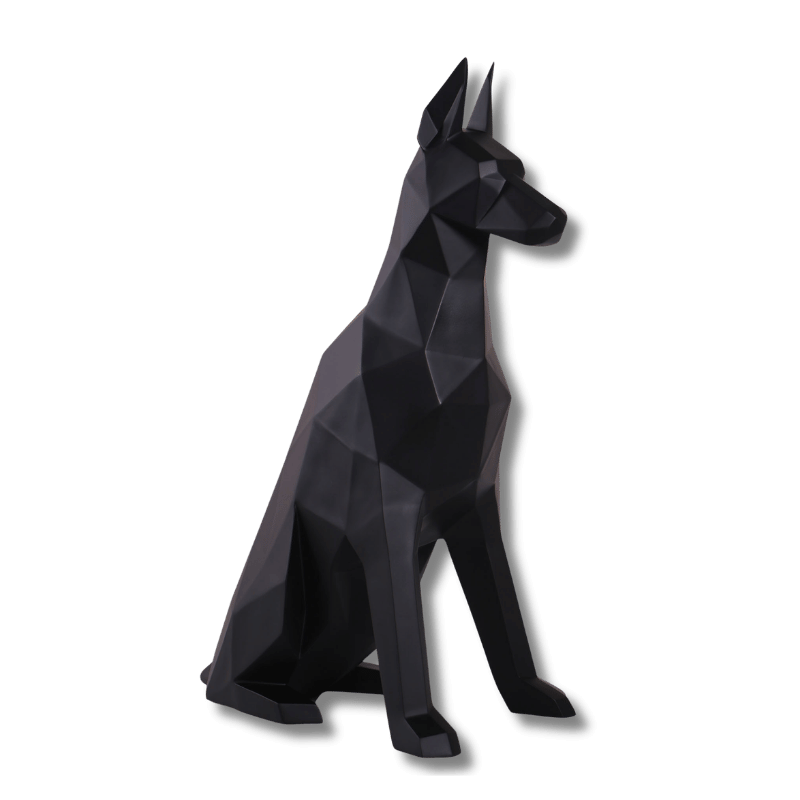 Doberman Faceted Animal Sculpture
