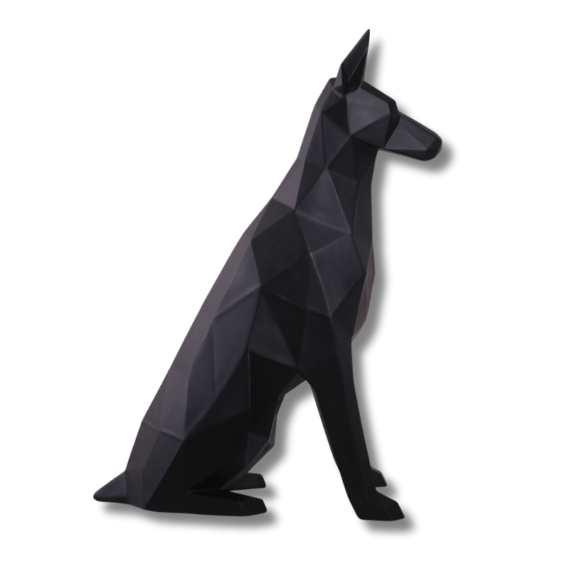 Doberman Faceted Animal Sculpture