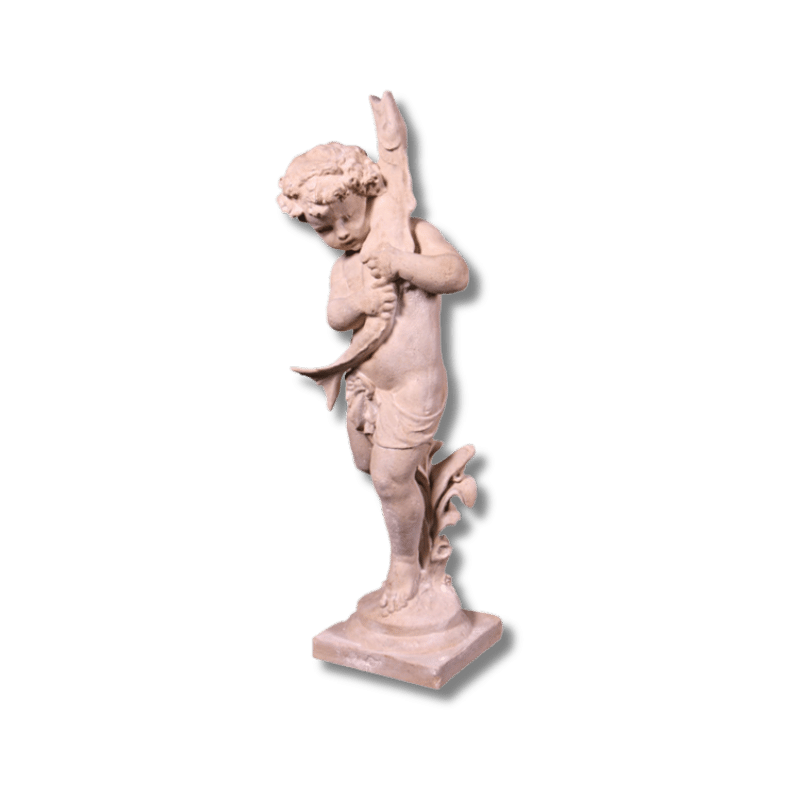 Garden Cupid Fish Statue