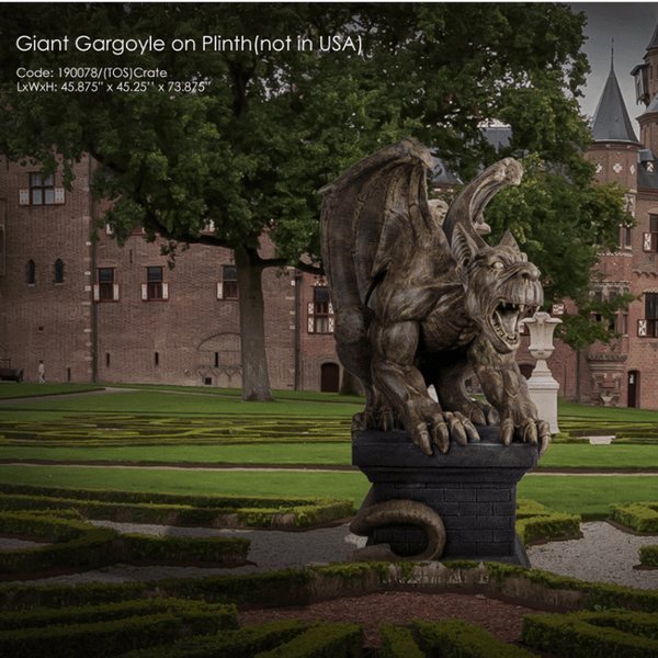 Giant Gargoyle Statue on Plinth