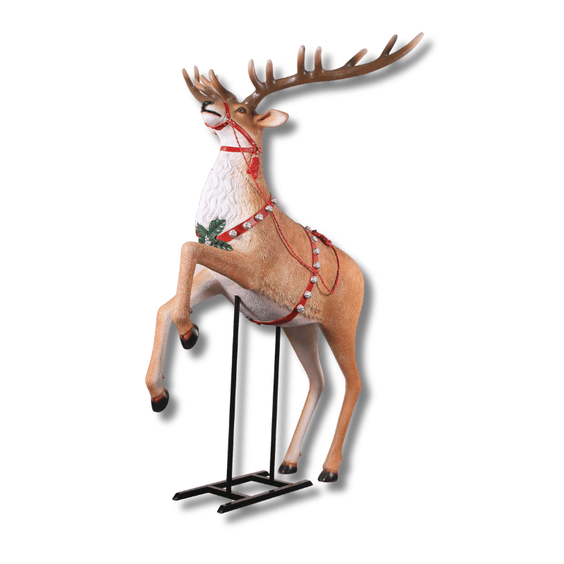 Giant Rearing Reindeer Seasonal Display
