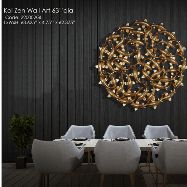 Koi Zen Wall Art - 63 in dia