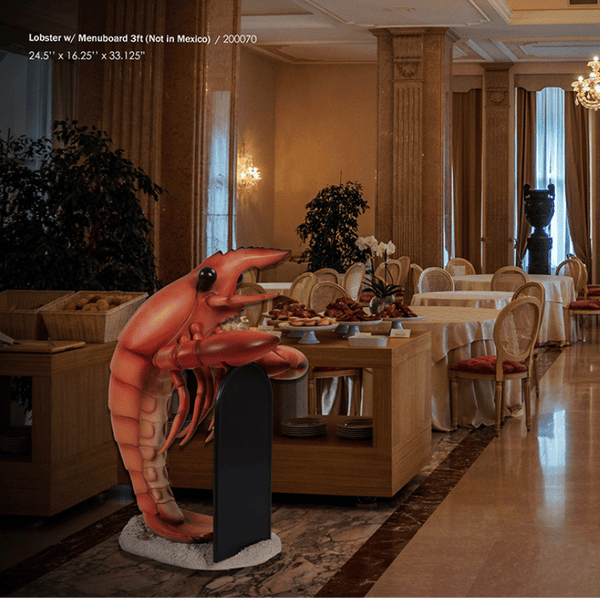Lobster with Menu Board 3 ft Display