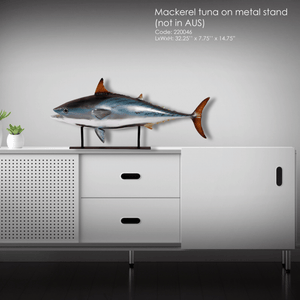 Mackerel Tuna on Metal Stand Sculpture
