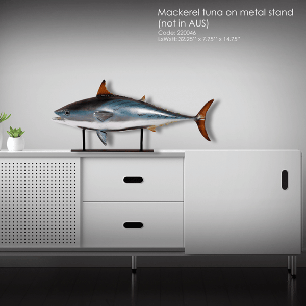 Mackerel Tuna on Metal Stand Sculpture