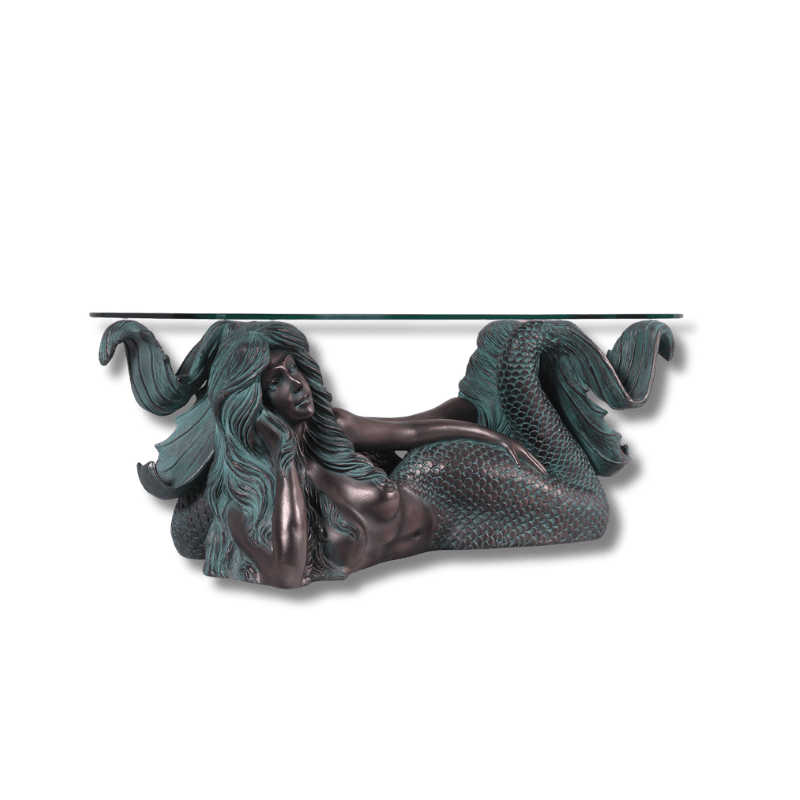 Mermaid End Table with Glass