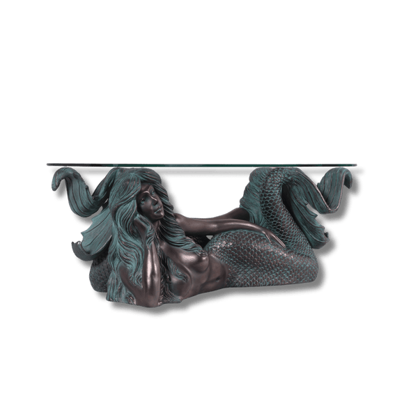 Mermaid End Table with Glass