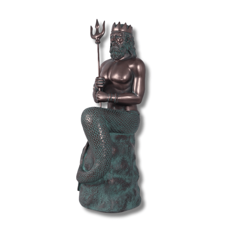 Neptune on Rock Decorative Statue