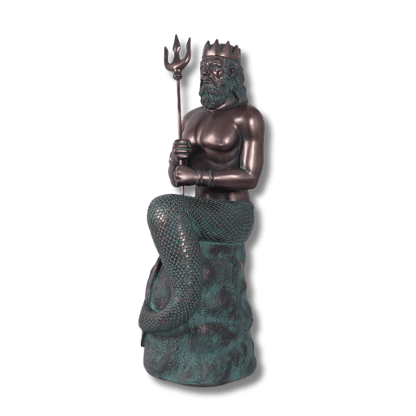 Neptune on Rock Decorative Statue