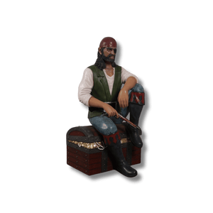 Pirate Sitting on Chest Themed Sculpture