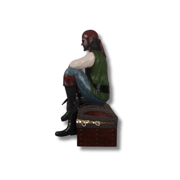 Pirate Sitting on Chest Themed Sculpture