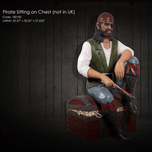 Pirate Sitting on Chest Themed Sculpture
