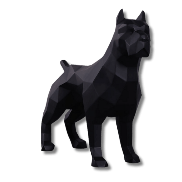 Pitbull Faceted Animal Sculpture