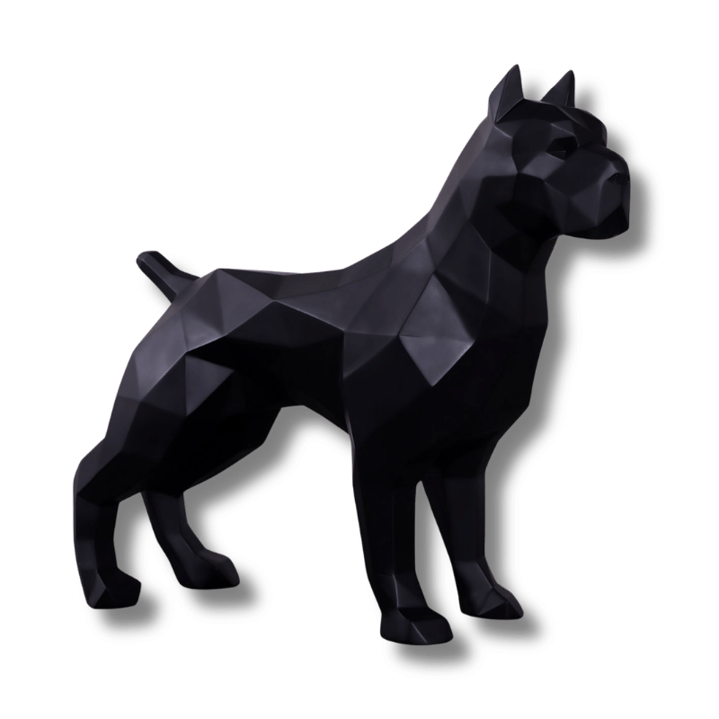 Pitbull Faceted Animal Sculpture