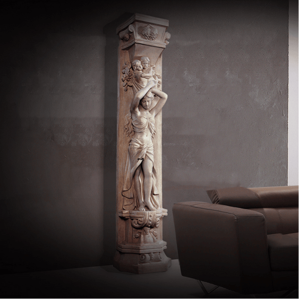 Roman Girl Pilaster Statue