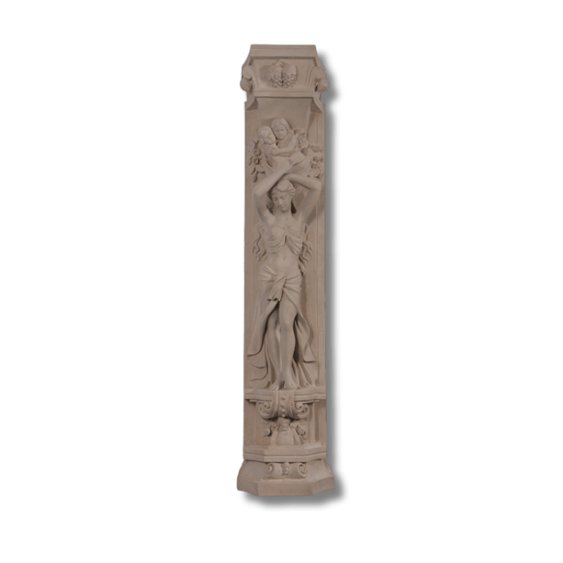 Roman Girl Pilaster Statue