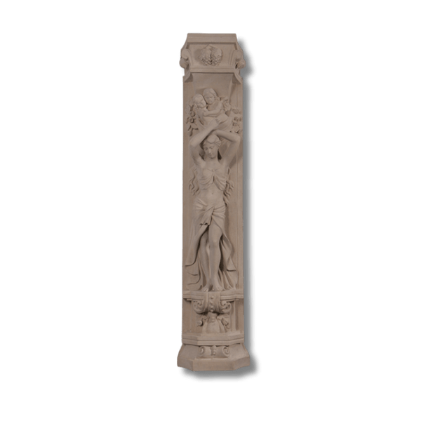 Roman Girl Pilaster Statue