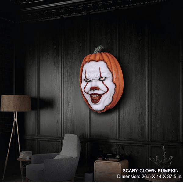 Scary Clown Pumpkin Halloween Display