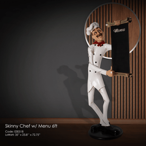 Skinny Chef with Menu 6 ft Display