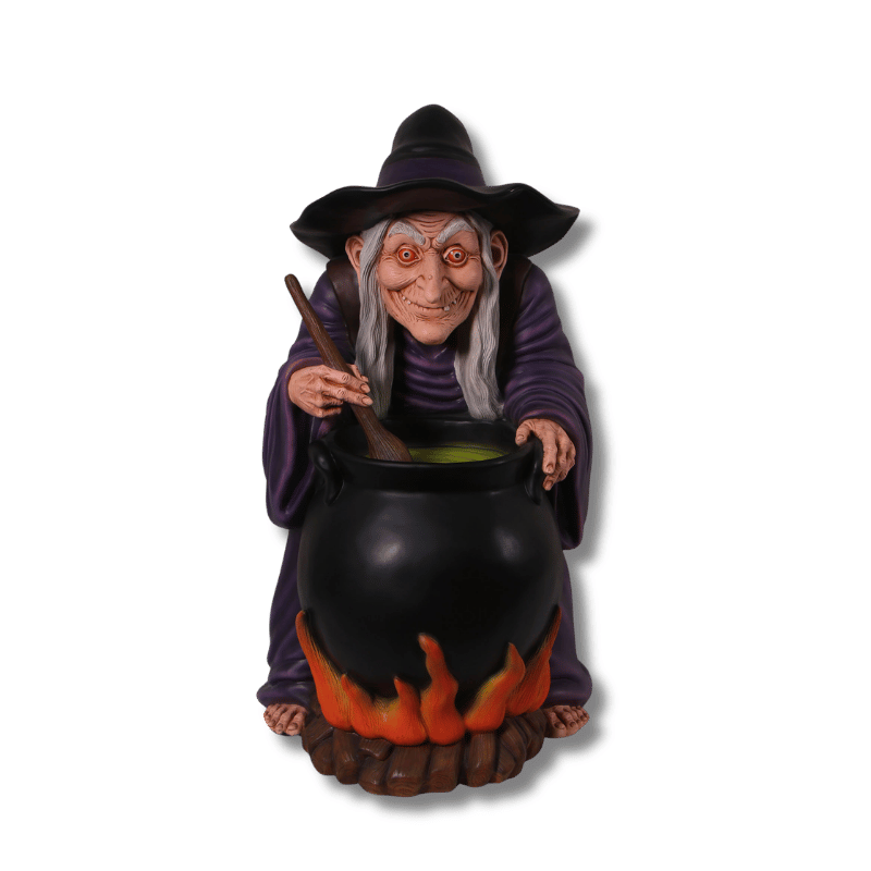 Witch with Cauldron Halloween Display