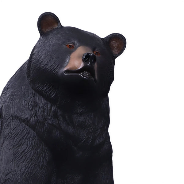 Heinimex functional Bear on Tree Trunk, textured realistic painted finish, playful rustic style close up detail