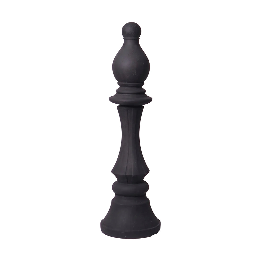 Heinimex giant chess bishop event prop, charcoal stone finish, classic minimalist style front view