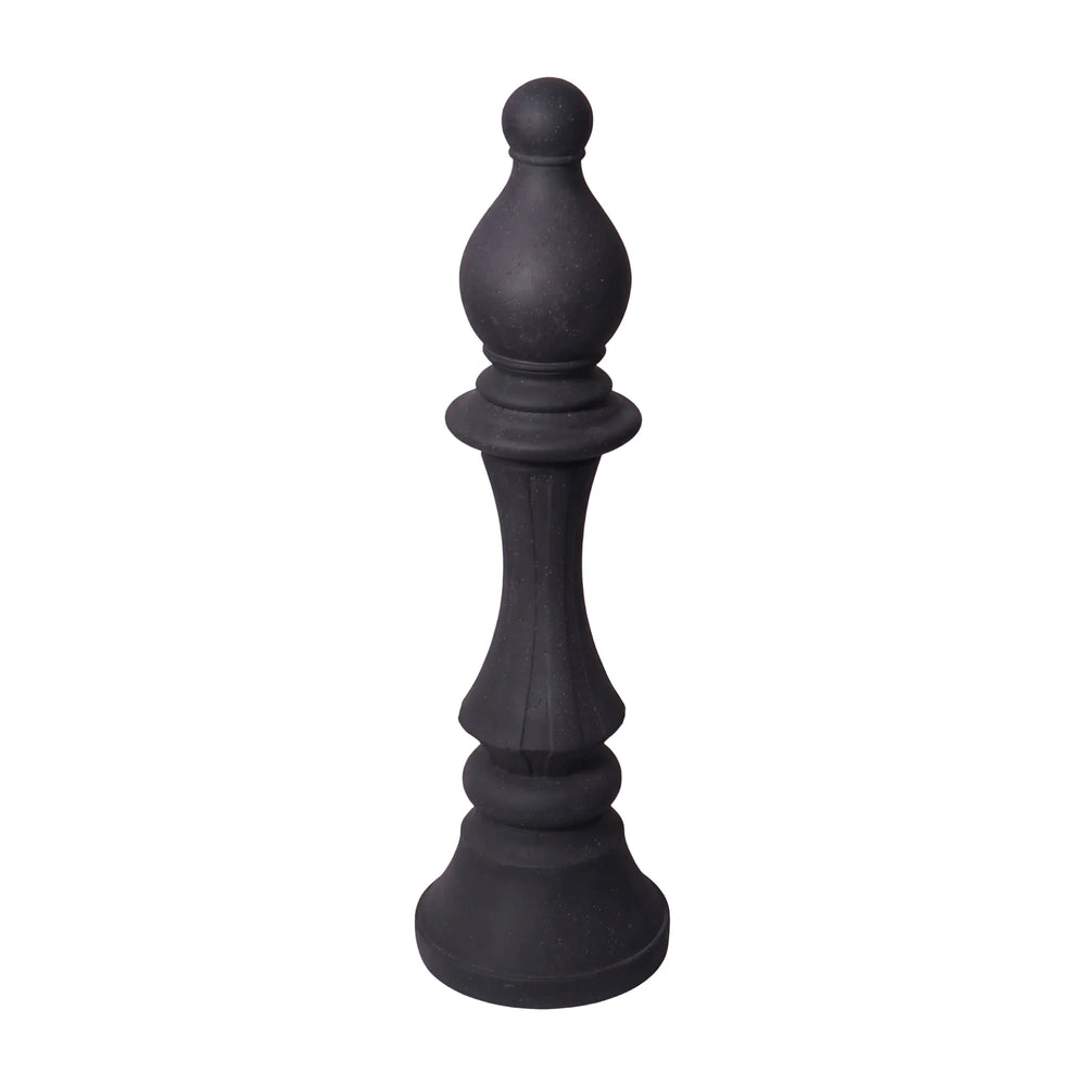 Heinimex giant chess bishop event prop, charcoal stone finish, classic minimalist style front view