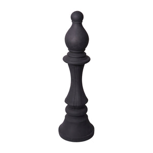 Heinimex giant chess bishop event prop, charcoal stone finish, classic minimalist style angle view