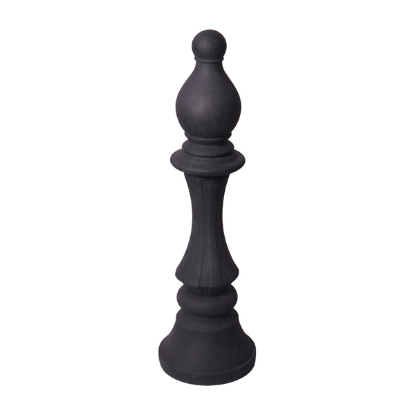 Heinimex giant chess bishop event prop, charcoal stone finish, classic minimalist style angle view