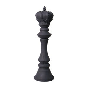 Heinimex giant chess king event prop, charcoal stone finish, classic minimalist style front view