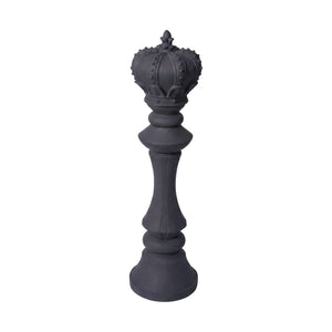 Heinimex giant chess king event prop, charcoal stone finish, classic minimalist style