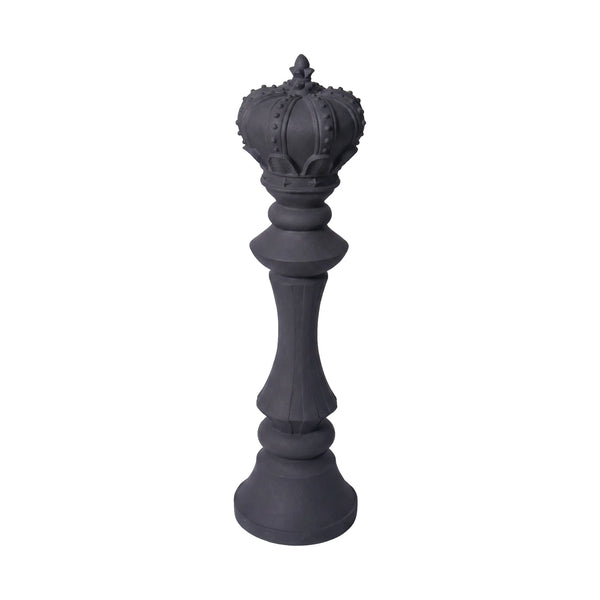 Heinimex giant chess king event prop, charcoal stone finish, classic minimalist style