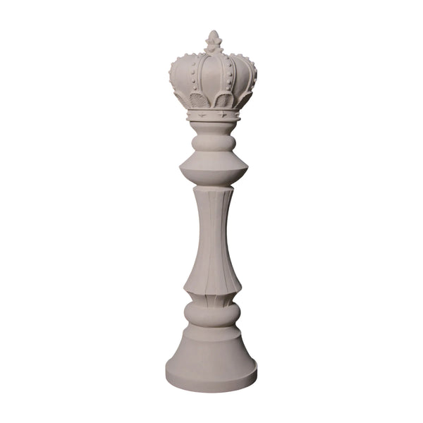 Heinimex giant chess king event prop, polystone creme finish, classic minimalist style front view