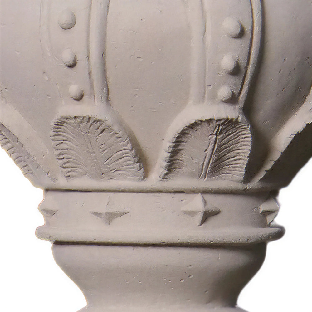 Heinimex giant chess king event prop, polystone creme finish, classic minimalist style front view