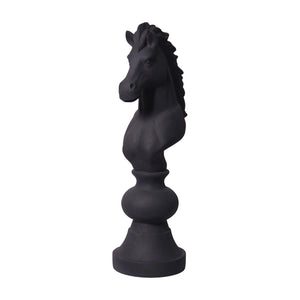 Heinimex giant chess knight event prop, charcoal stone finish, classic minimalist style angle view