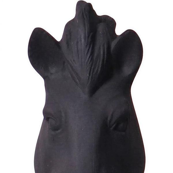 Heinimex giant chess knight event prop, charcoal stone finish, classic minimalist style close up detail