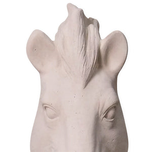 Heinimex giant chess knight event prop, polystone creme finish, classic minimalist style close up detail