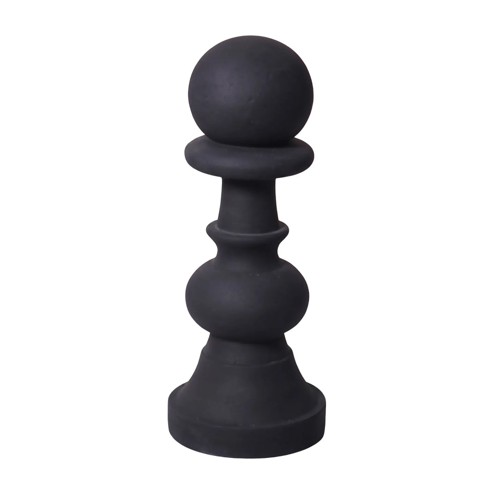Heinimex giant chess pawn event prop, charcoal stone finish, classic minimalist style front view