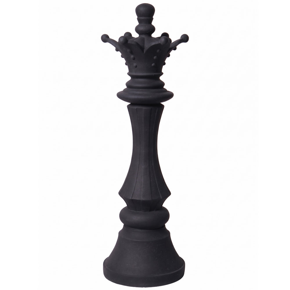 Heinimex giant chess queen event prop, charcoal stone finish, classic minimalist style front view