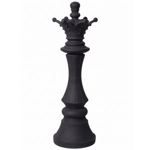 Heinimex giant chess queen event prop, charcoal stone finish, classic minimalist style front view