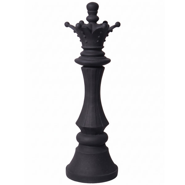 Heinimex giant chess queen event prop, charcoal stone finish, classic minimalist style front view