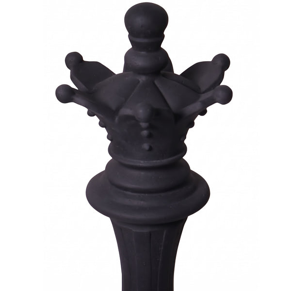 Heinimex giant chess queen event prop, charcoal stone finish, classic minimalist style close up detail