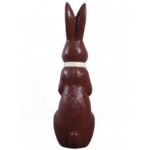 Heinimex 5-foot Easter bunny statue, glossy chocolate finish, classic nostalgic style back view