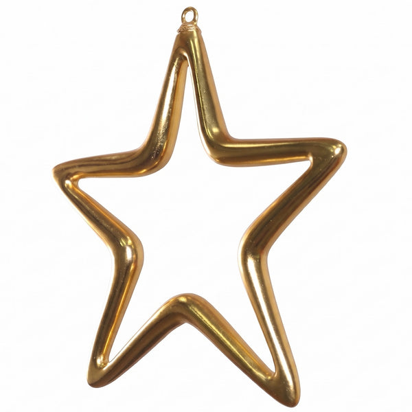 Heinimex hanging star decor, gold leaf finish, elegant minimalist style left angle view